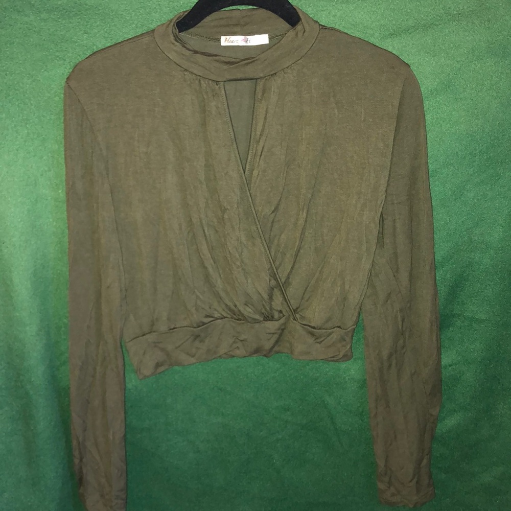 Fashion Nova Olive Green Crop Top